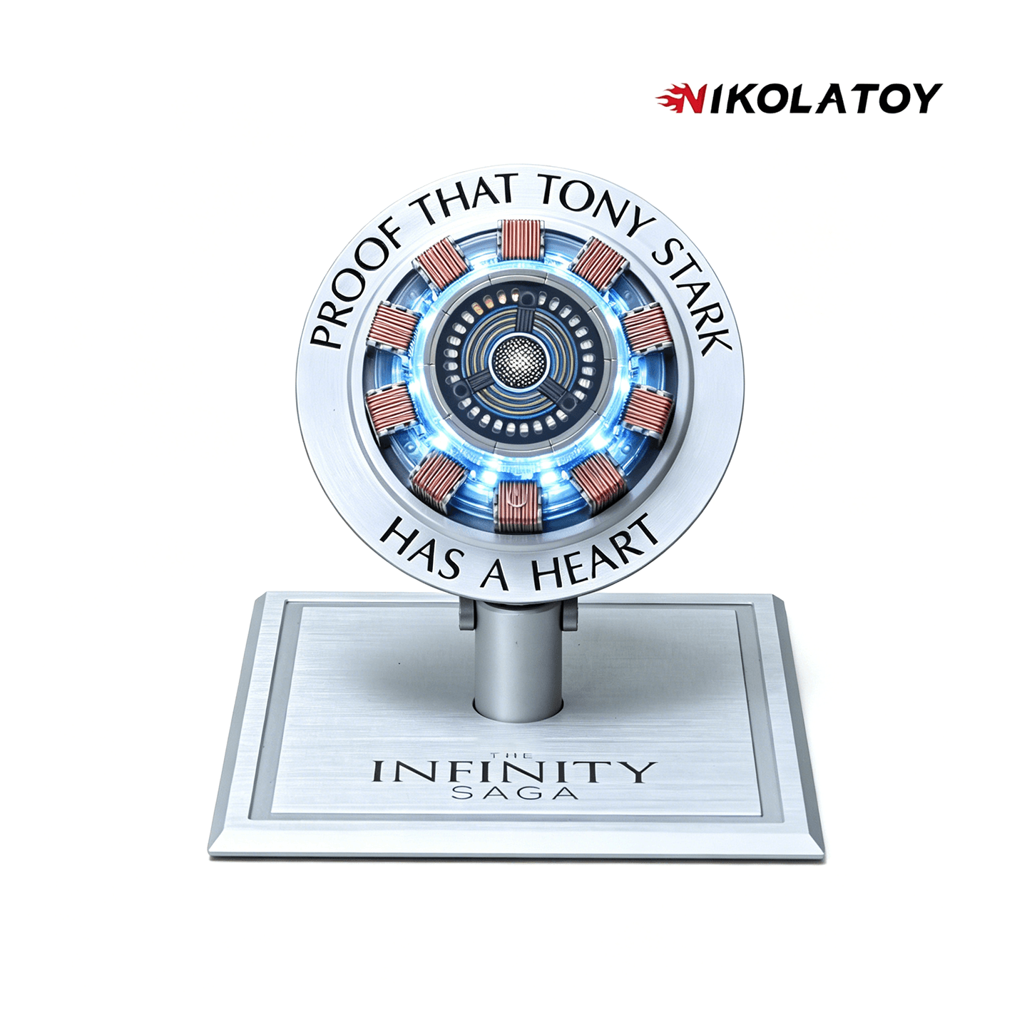 Iron Man Arc Reactor Phone Charging Pad — Desk Decor with Atmosphere Lighting product photo from NIKOLA TOY